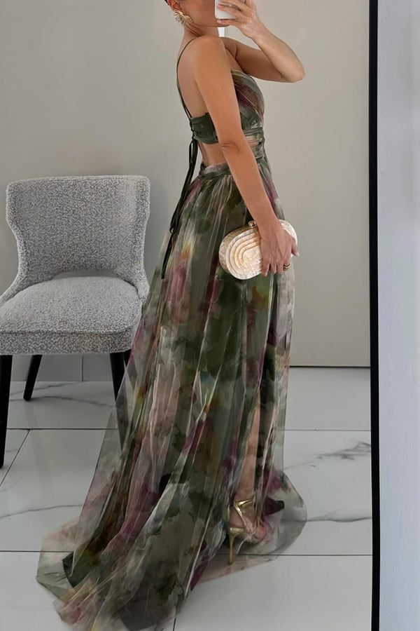Livia | Abito Maxi con Stampa Floreale Elegante