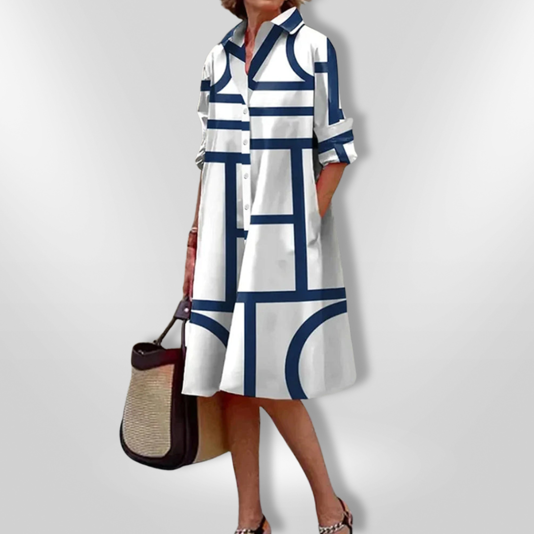Mila | Abito midi con motivo geometrico