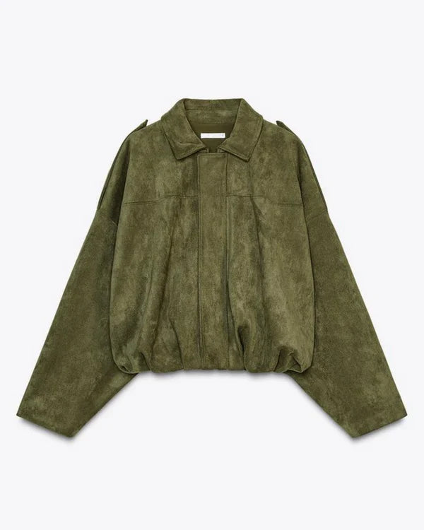 Olivia | Giacca bomber in suede (finta pelle scamosciata)