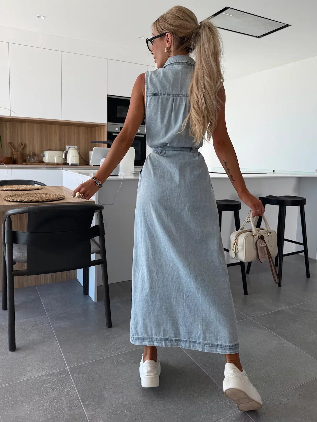 Isabelle | Abito Maxi in Denim