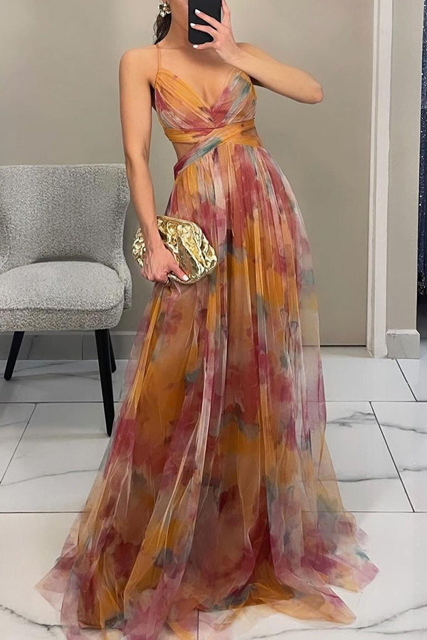Livia | Abito Maxi con Stampa Floreale Elegante