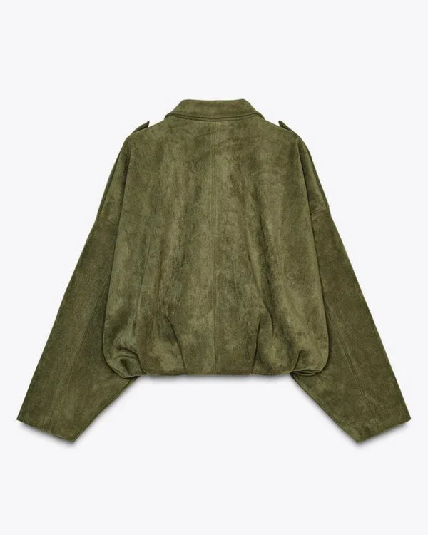 Olivia | Giacca bomber in suede (finta pelle scamosciata)