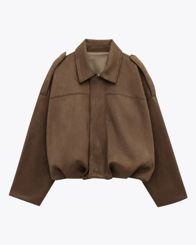 Olivia | Giacca bomber in suede (finta pelle scamosciata)