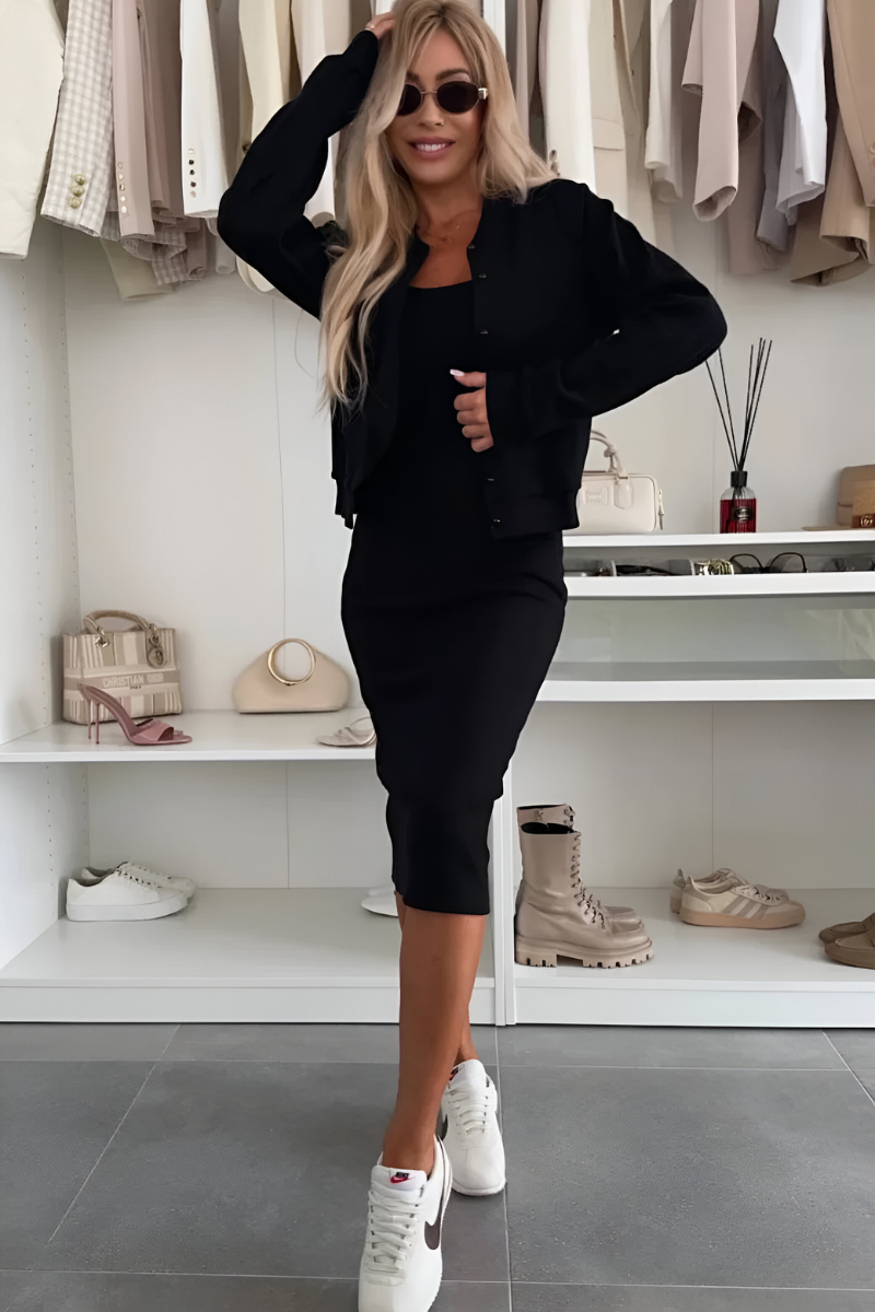 Manon | Set abito midi e cardigan