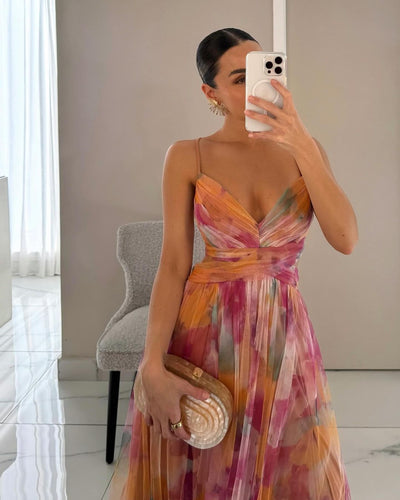 Livia | Abito Maxi con Stampa Floreale Elegante