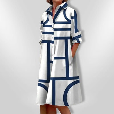 Mila | Abito midi con motivo geometrico