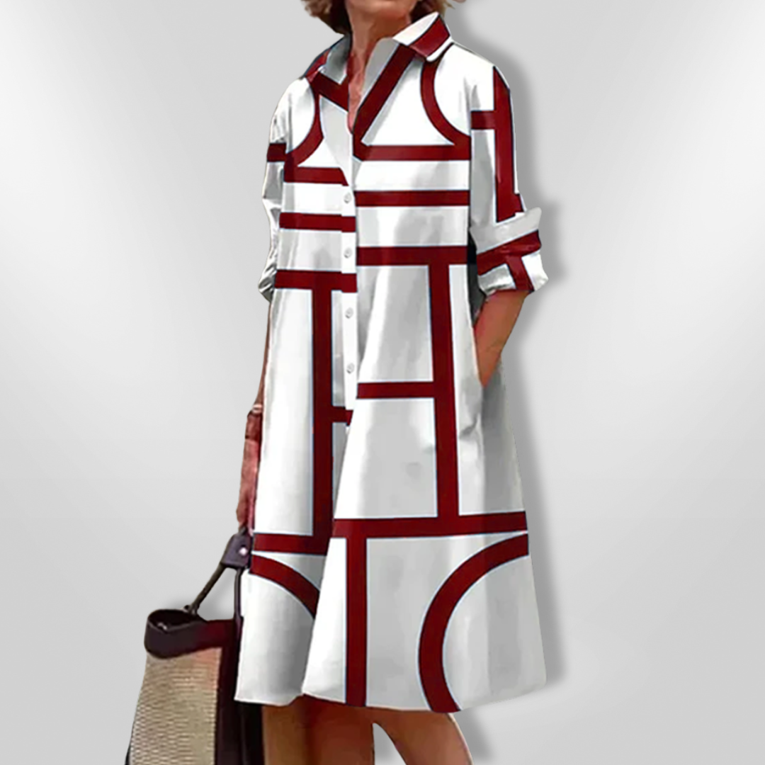 Mila | Abito midi con motivo geometrico