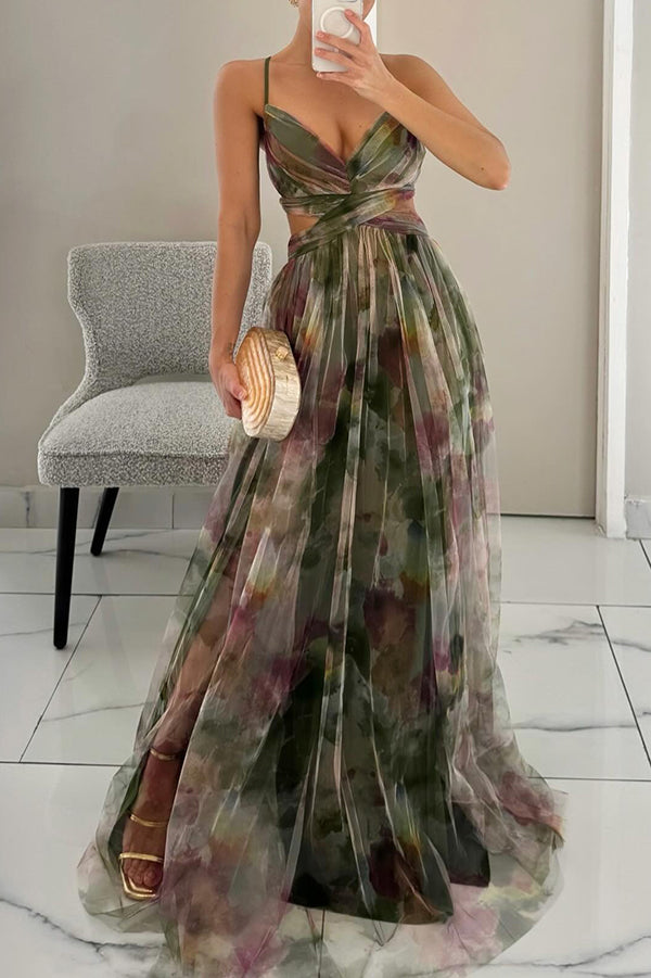 Livia | Abito Maxi con Stampa Floreale Elegante