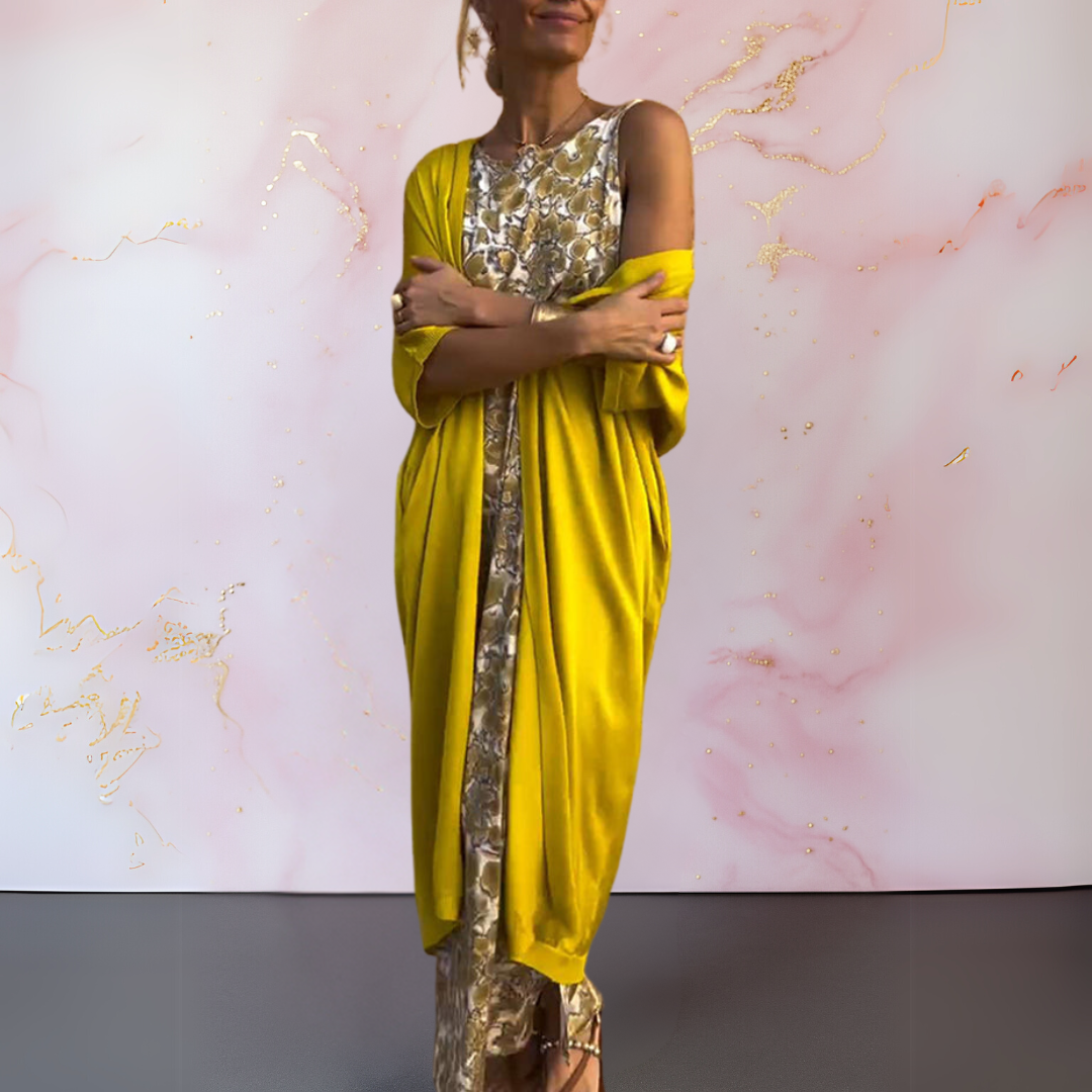 Melanie | Abito elegante con gilet coordinato