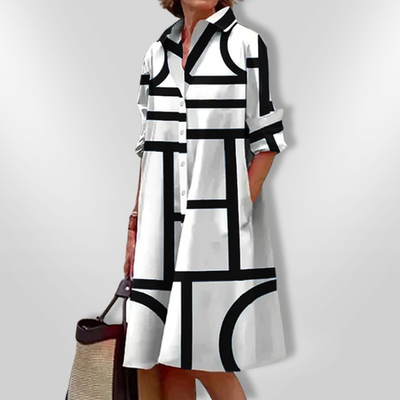 Mila | Abito midi con motivo geometrico