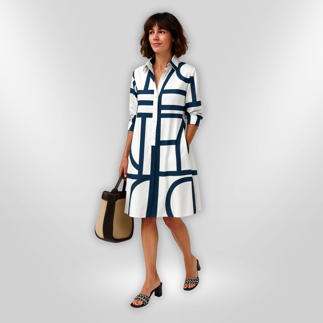 Mila | Abito midi con motivo geometrico