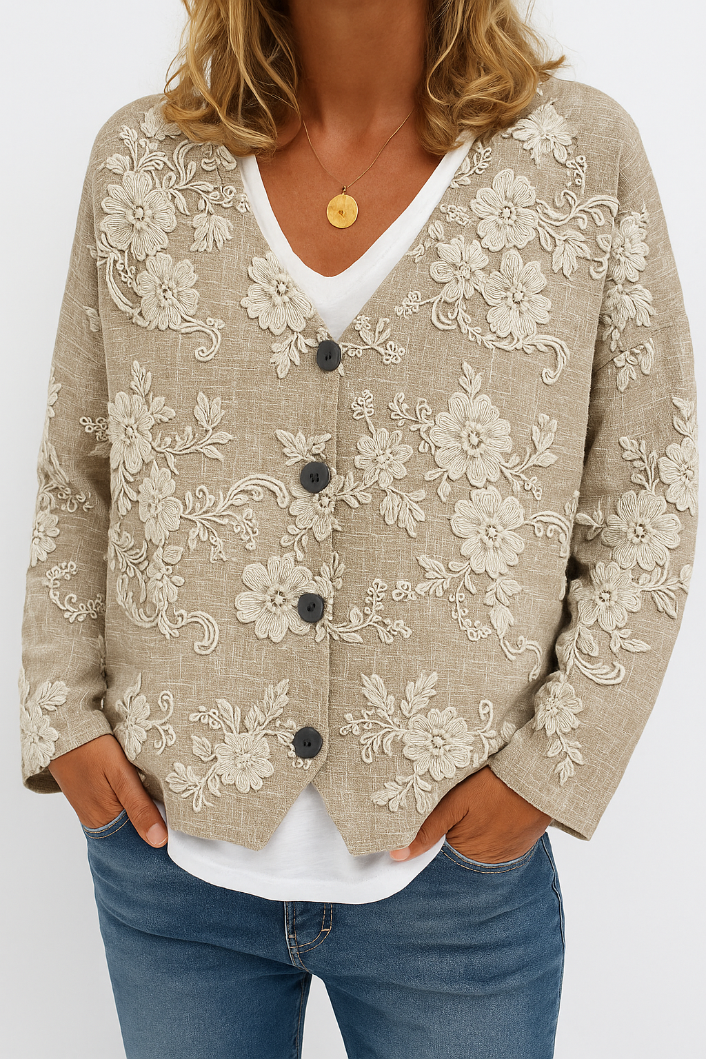 Cardigan con Filo di Petali