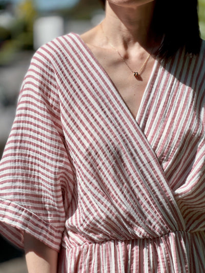 Sofia | Abito incrociato in chiffon, a righe, 3 colori
