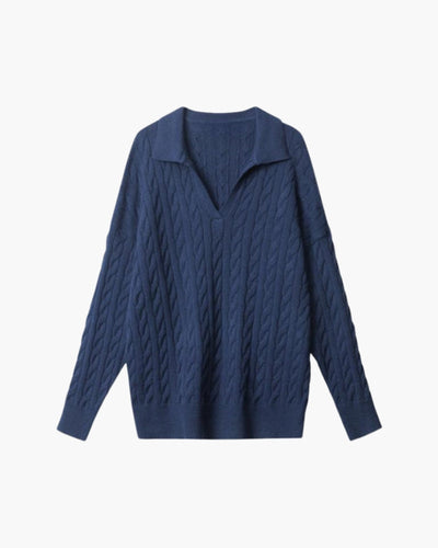 Beatrice | Maglione in lana lavorata a maglia con scollo a V