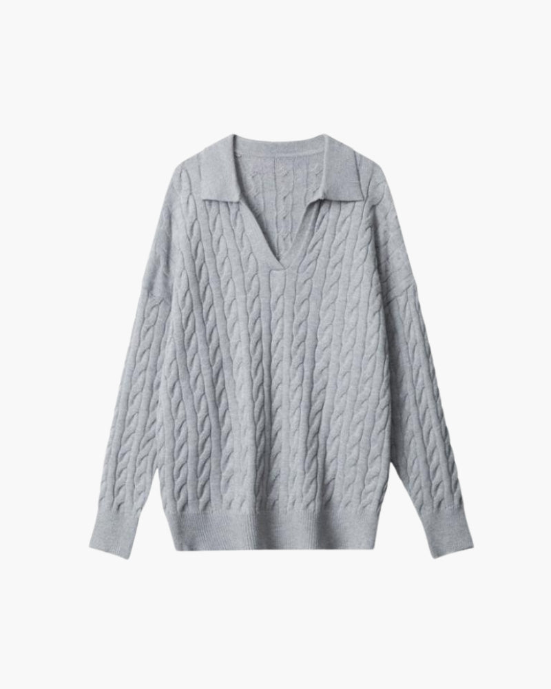 Beatrice | Maglione in lana lavorata a maglia con scollo a V
