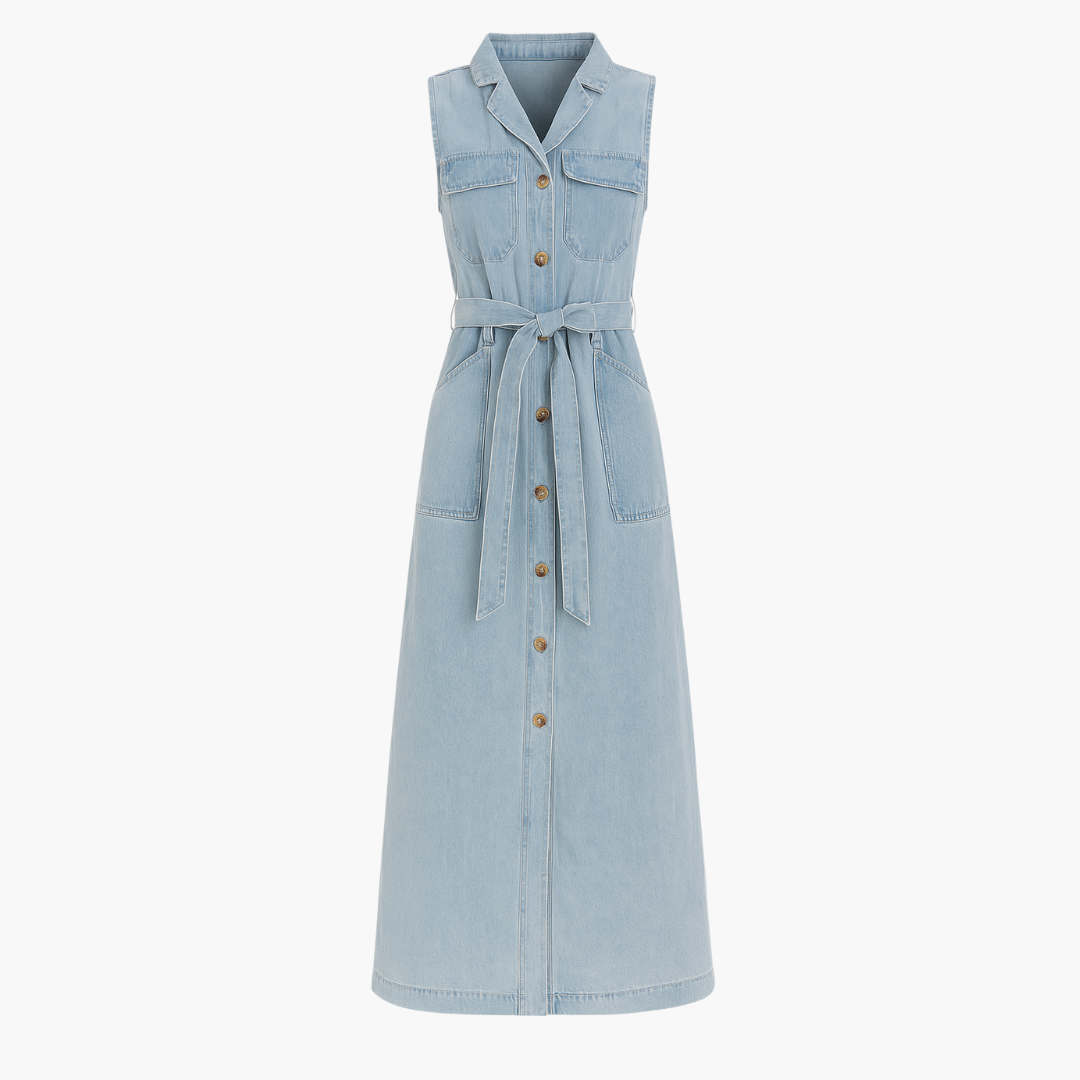 Isabelle | Abito Maxi in Denim