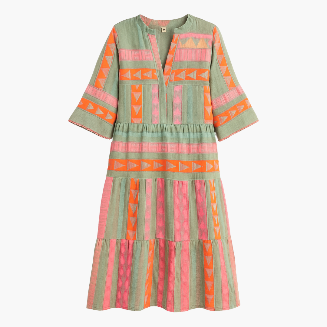 Juliane – Abito Boho a Balze con Gonna Svasata