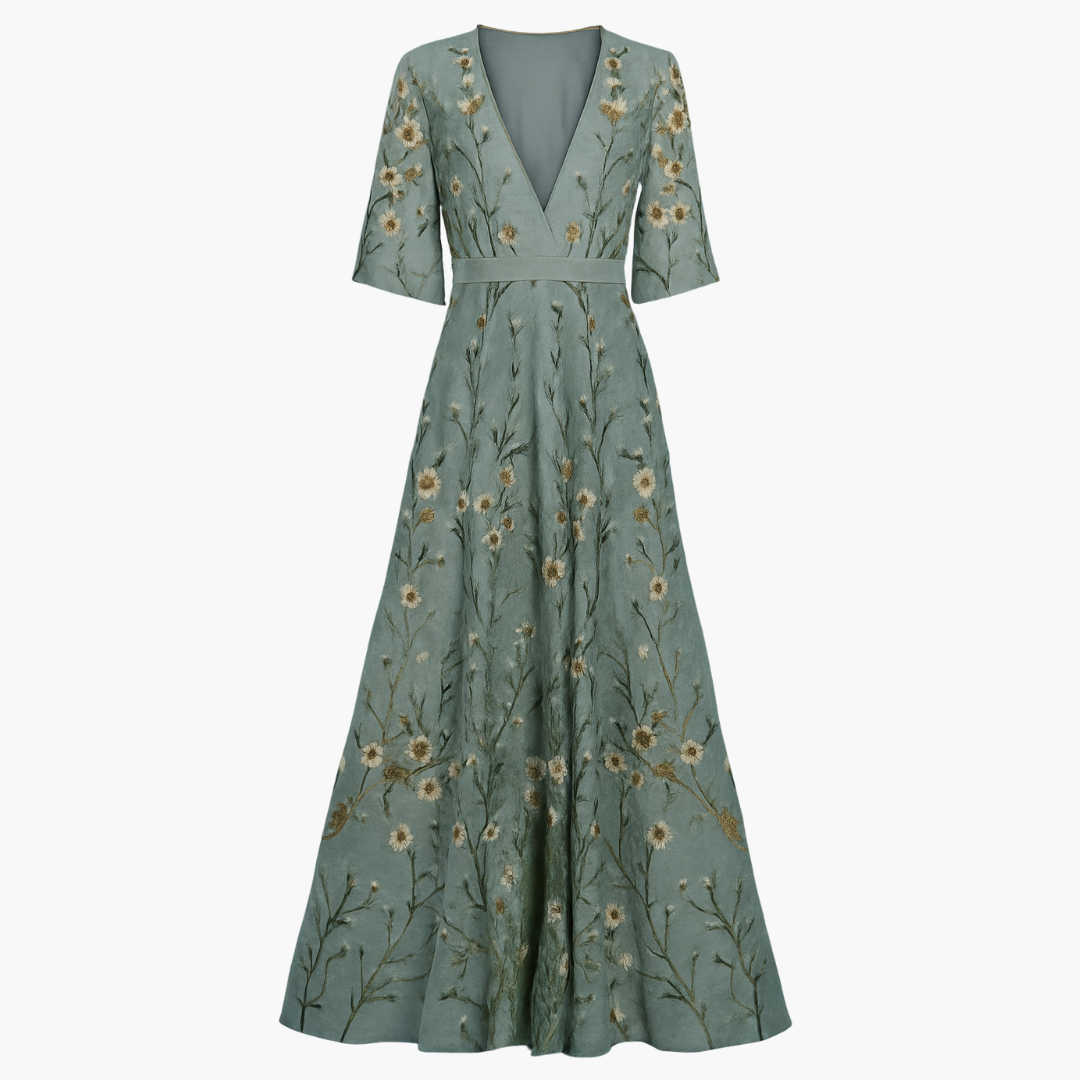 Océane | Abito Lungo Elegante a Fiori