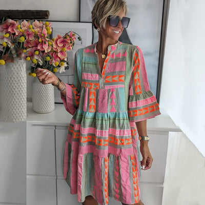 Juliane – Abito Boho a Balze con Gonna Svasata