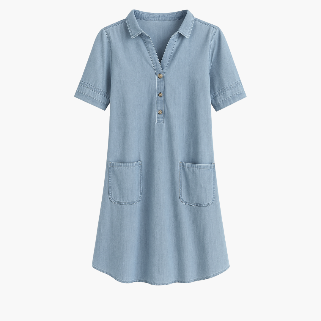 Clara | Mini abito in denim con tasche laterali