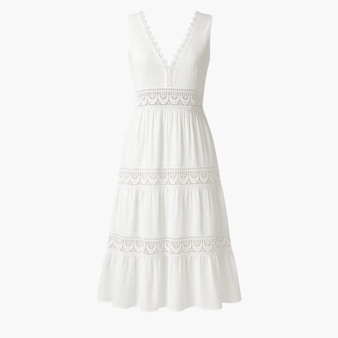 Aurélie | Vestito elegante in pizzo con scollo a V