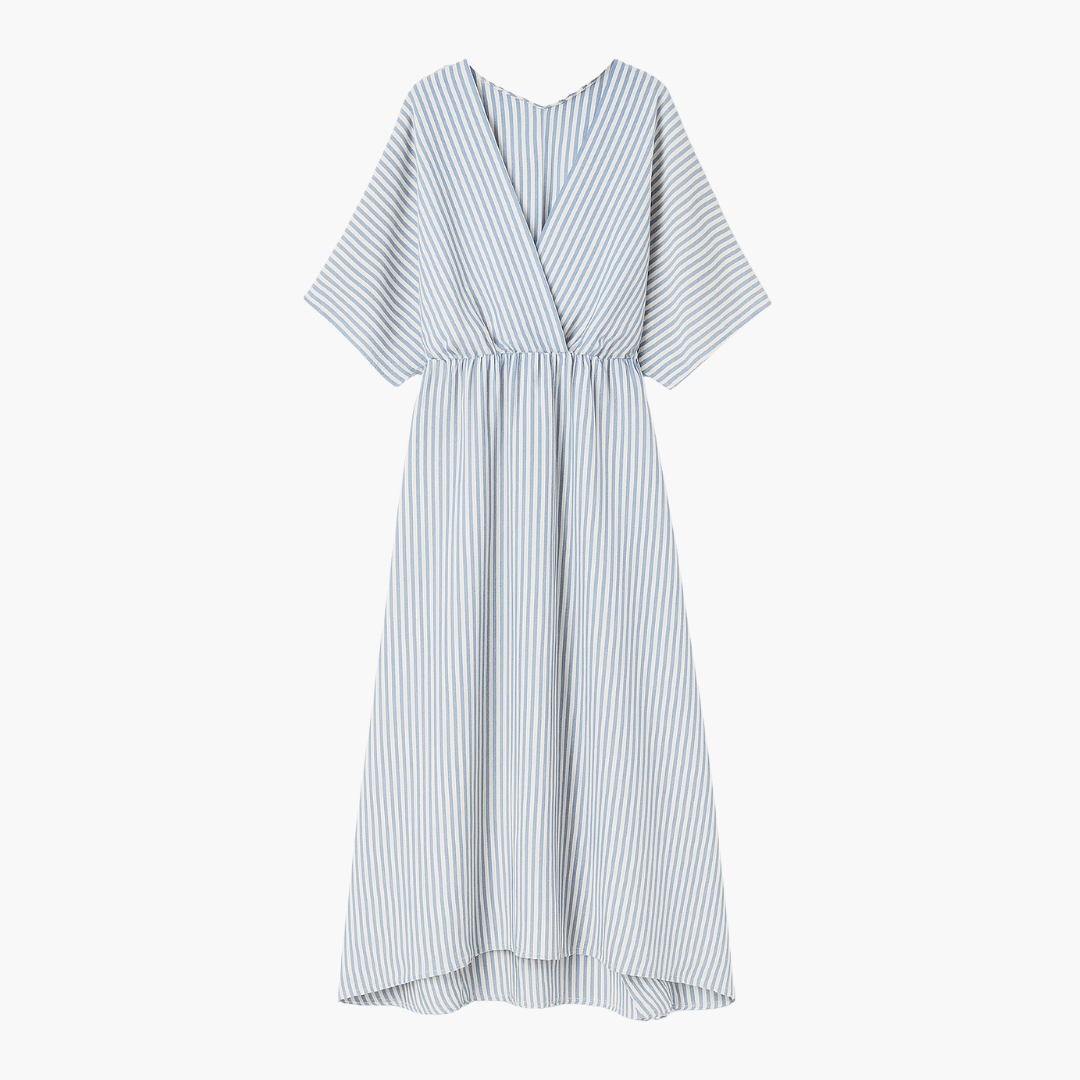 Sofia | Abito incrociato in chiffon, a righe, 3 colori