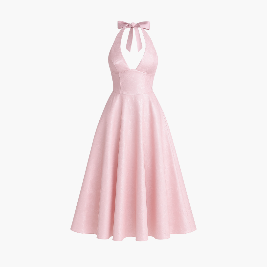 Isabella | Abito Midi con Schiena Scoperta (Stile Halter)