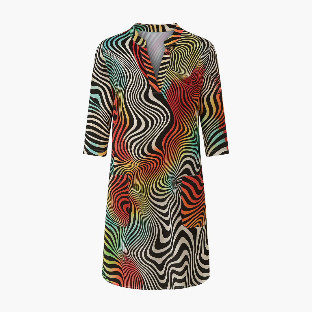 Julia | Vestito colorato con scollo a V
