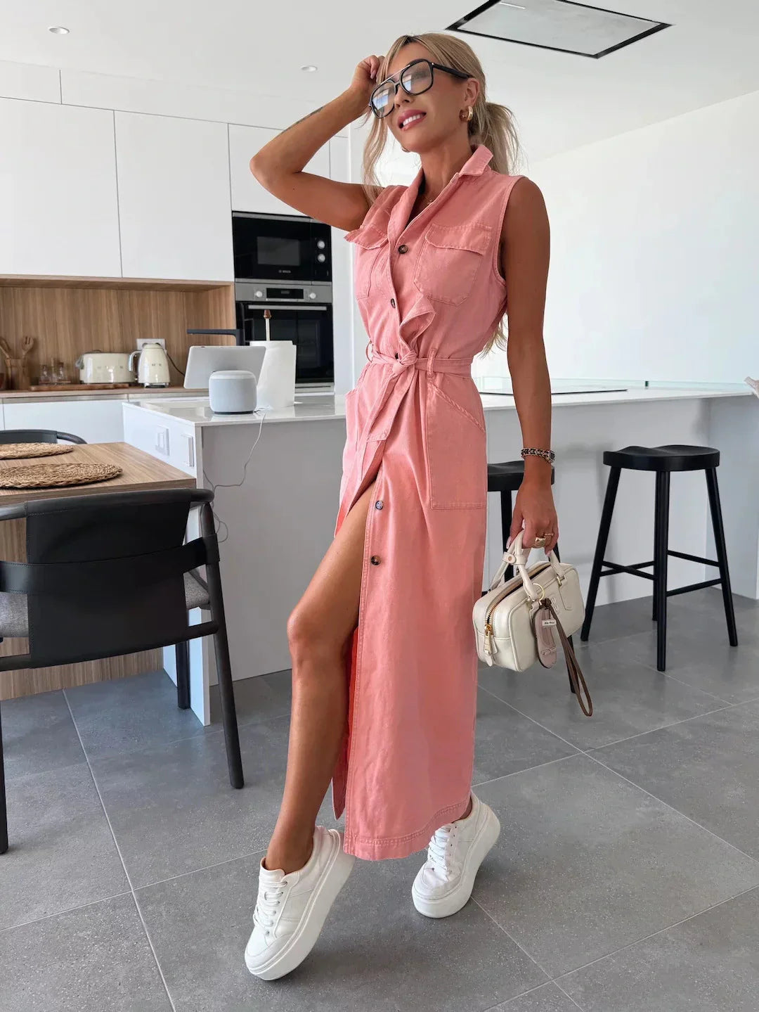 Isabelle | Abito Maxi in Denim