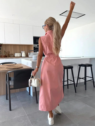 Isabelle | Abito Maxi in Denim