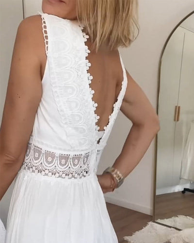 Aurélie | Vestito elegante in pizzo con scollo a V
