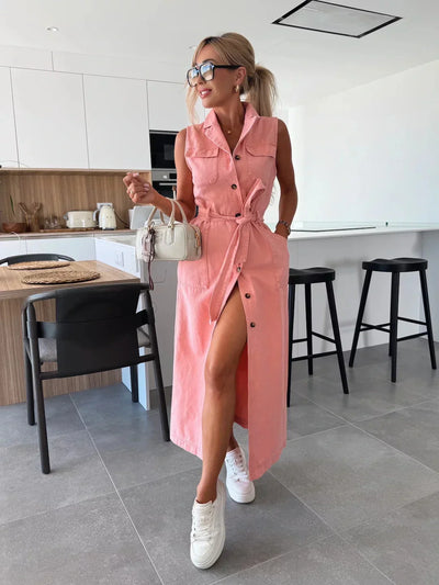 Isabelle | Abito Maxi in Denim
