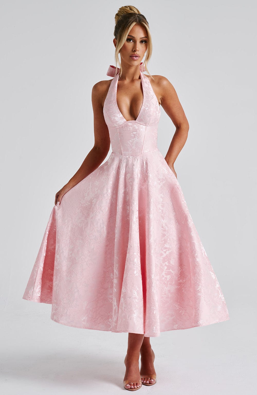 Isabella | Abito Midi con Schiena Scoperta (Stile Halter)