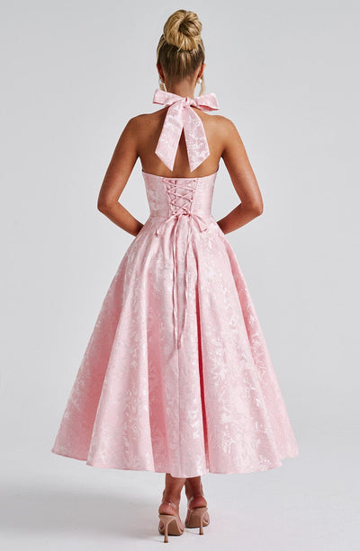 Isabella | Abito Midi con Schiena Scoperta (Stile Halter)