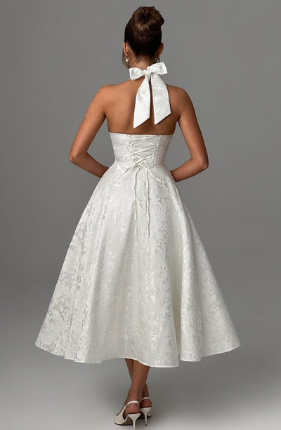 Isabella | Abito Midi con Schiena Scoperta (Stile Halter)