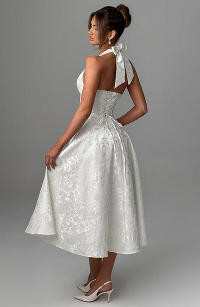 Isabella | Abito Midi con Schiena Scoperta (Stile Halter)