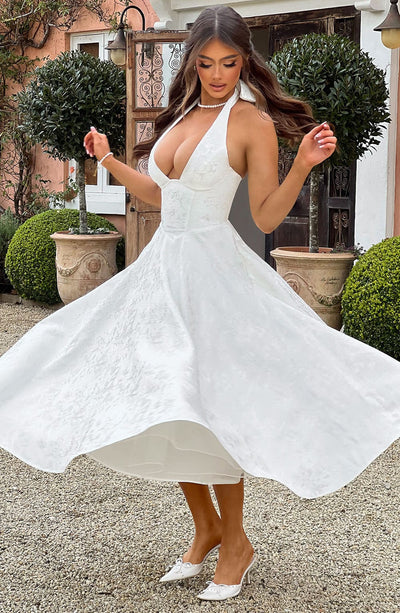 Isabella | Abito Midi con Schiena Scoperta (Stile Halter)