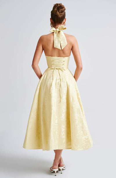 Isabella | Abito Midi con Schiena Scoperta (Stile Halter)