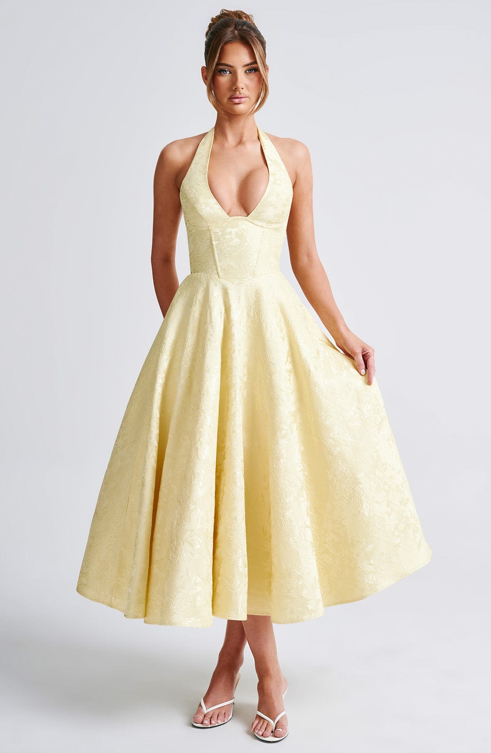 Isabella | Abito Midi con Schiena Scoperta (Stile Halter)