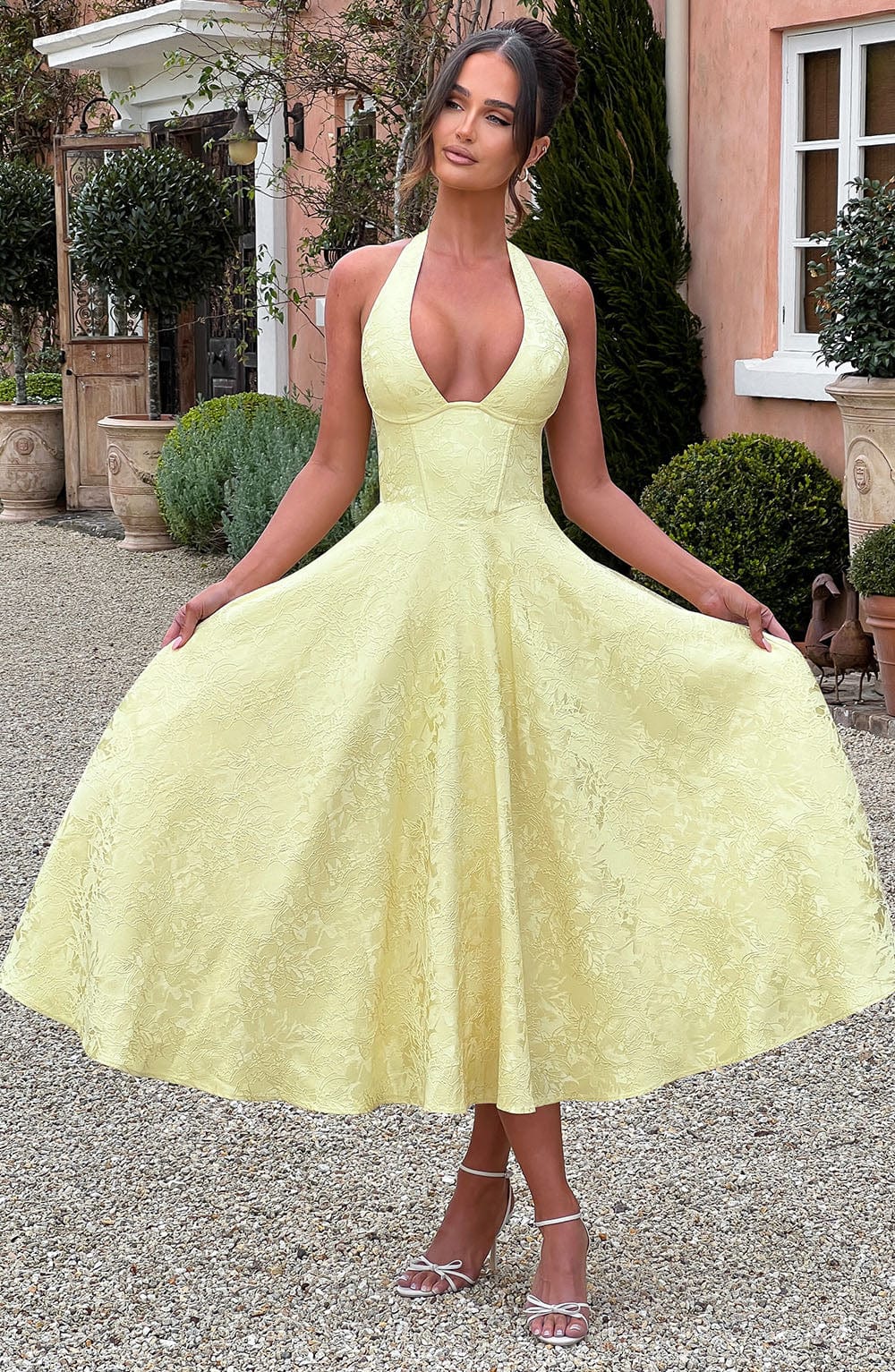 Isabella | Abito Midi con Schiena Scoperta (Stile Halter)