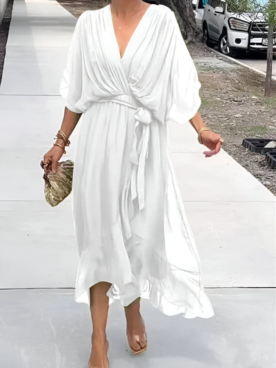 Monica | Abito in chiffon con scollo a V